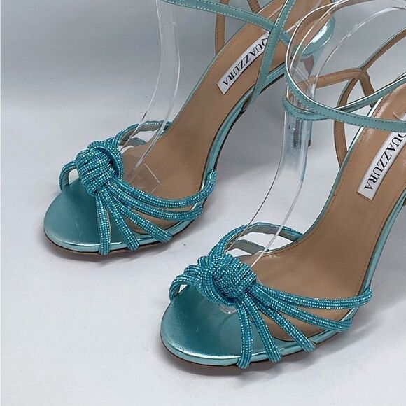 Aquazzura Celeste Embellished Knot Sandals size 38.5 - Picture 5 of 15